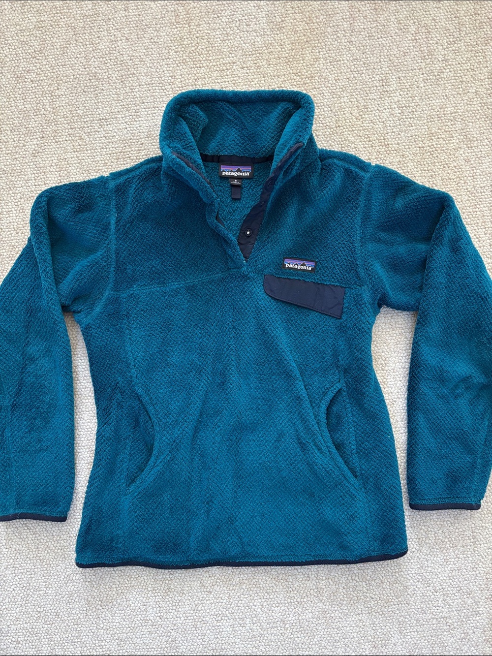 Patagonia Teal Snap-Front Fleece Pullover